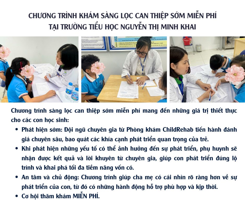 ChildRehab & Trường Tiểu Học Nguyễn Thị Minh Khai: Chuyến Xe Khám Sàng Lọc Can Thiệp Sớm Miễn Phí Thành Công Rực Rỡ