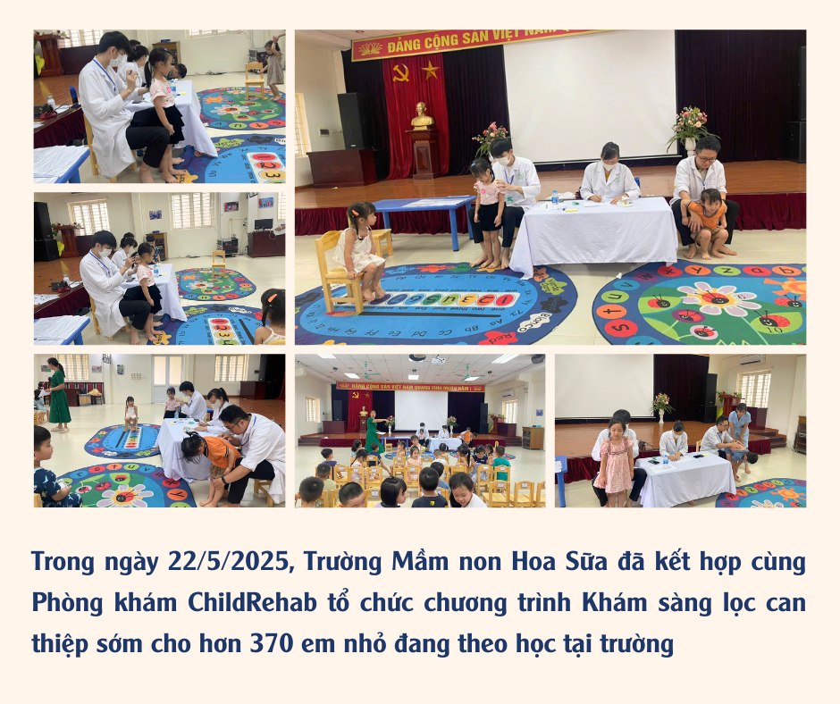 ChildRehab Mang Chương Trình Khám Sàng Lọc Can Thiệp Sớm Miễn Phí Đến Mầm Non Hoa Sữa